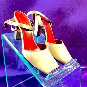 (Vintage) Yves Saint Laurent Strappy Satin Mules